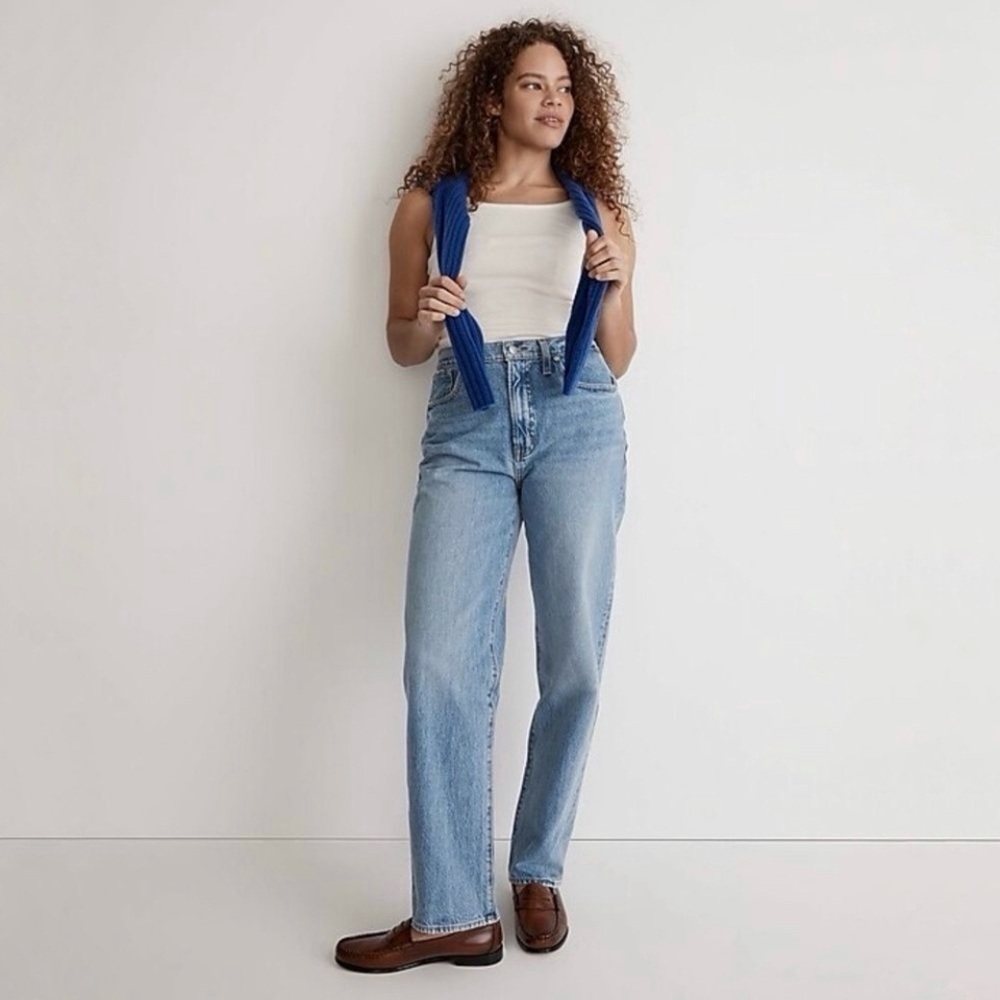 Madewell Petite Perfect Vintage Straight Jean High Waist Rigid Denim Seyland 25P